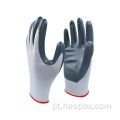 Hespax Nylon Anti-Oil Nitrile Palm Coated Luvas de mão-de-obra